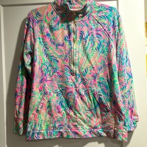 Lilly Pulitzer cotton pullover with zipper and kangaroo pouch